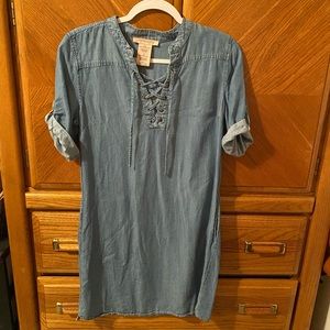 Denim Lace Up Dress